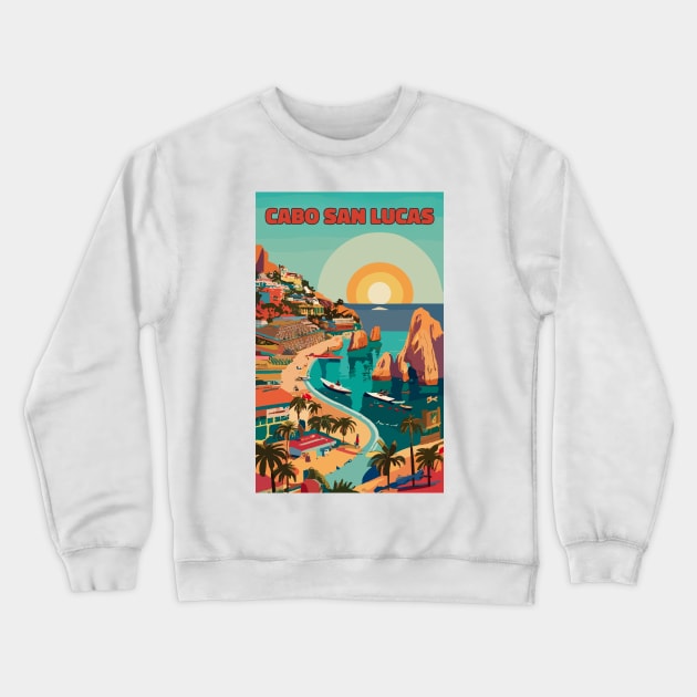 A Vintage Travel Art of Cabo San Lucas - Mexico Crewneck Sweatshirt by goodoldvintage